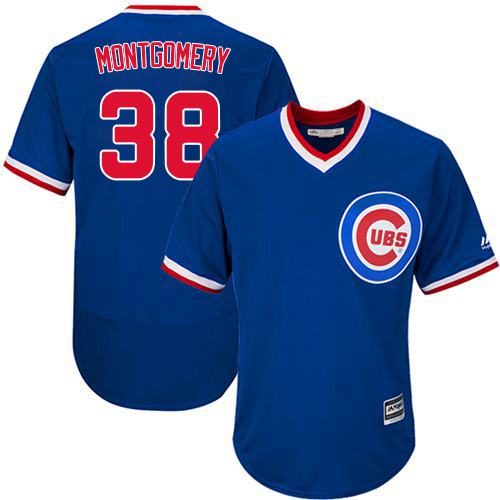 Cubs #38 Mike Montgomery Blue Flexbase Authentic Collection Cooperstown Stitched MLB Jersey
